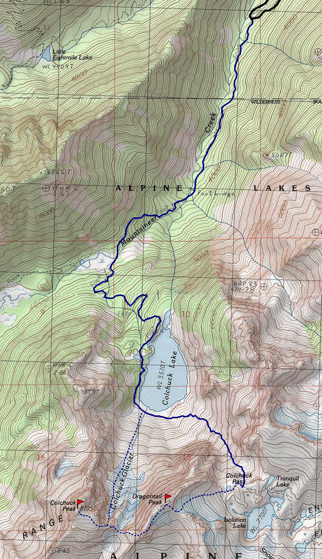 Colchuck Dragontail Map