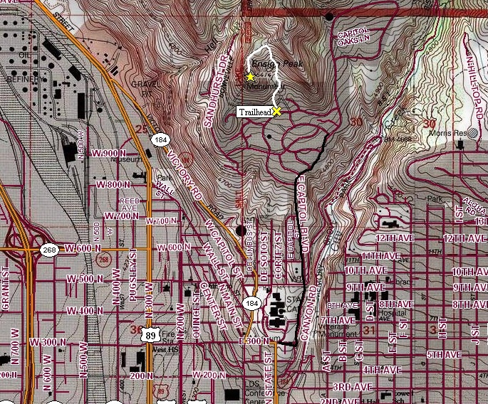 Ensign Peak Map