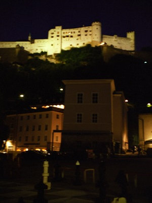 Salzburg Castle at night