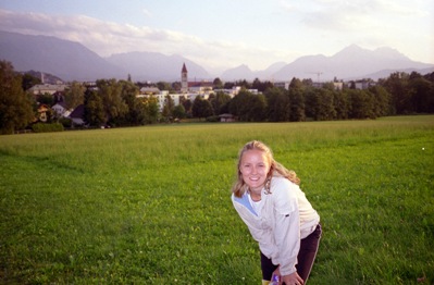Walking into Salzburg from our campsite