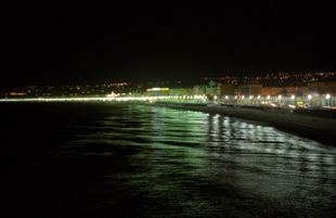 French Riviera at night