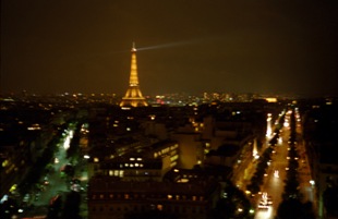 Night time in Paris France