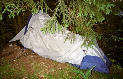 Camping below Mount Rigi 