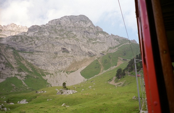 Going up Mount Pilatus