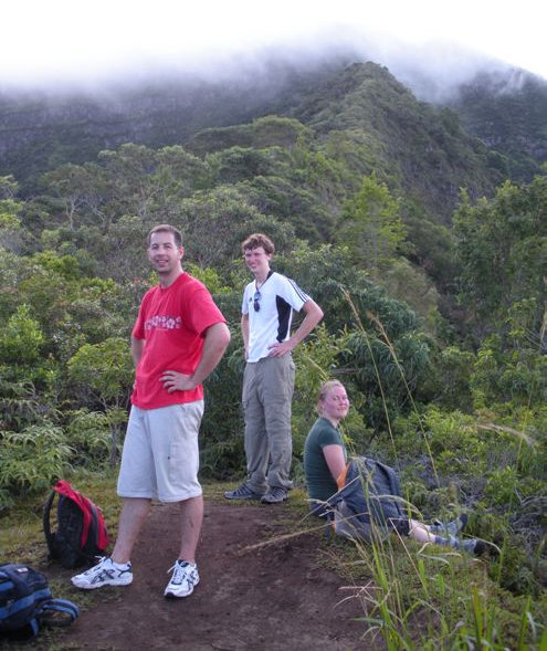 Climbing Ka'ala in Oahu