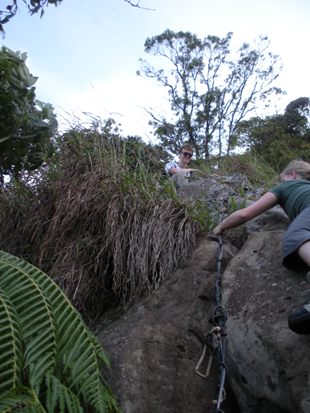 Rock climbing spot on ka'ala