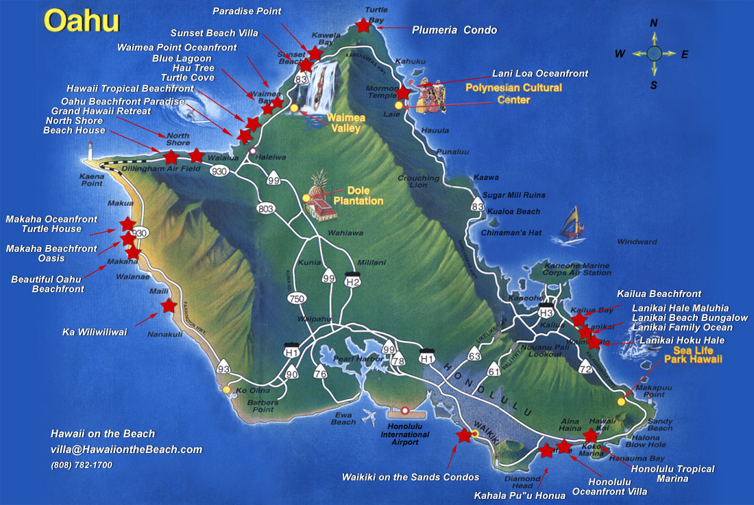 oahu tourist map