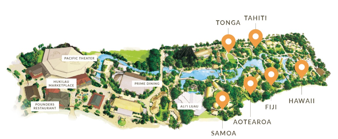 Polynesian Cultural Center map