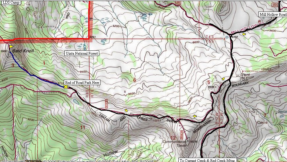 Bald Knoll map