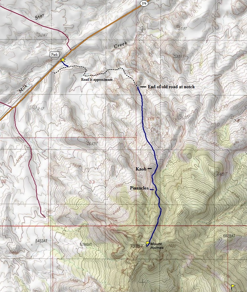 Mount Holmes Map