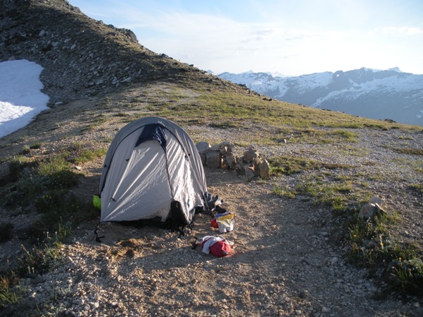 Camping on Mount Maude