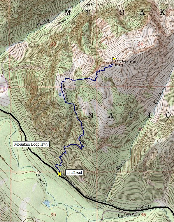 Mount Dickerman Map