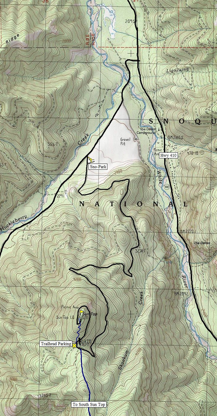 Sun Top Lookout Map