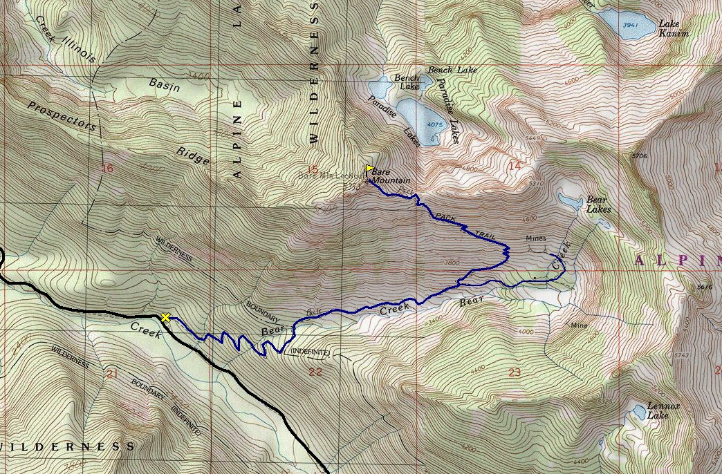 Bare Mountain Trail Map