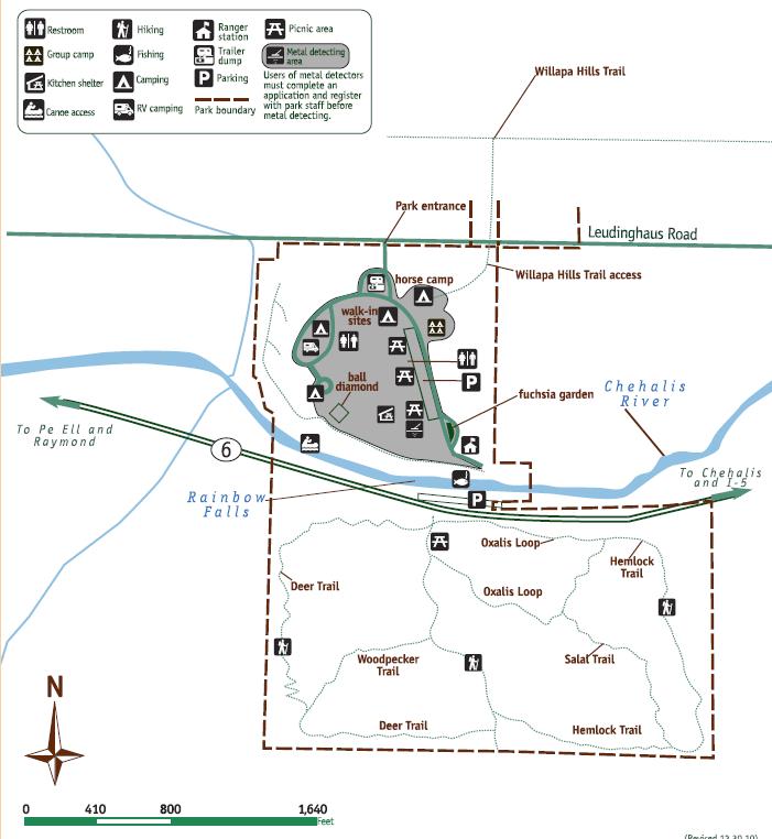 rainbow falls state park map