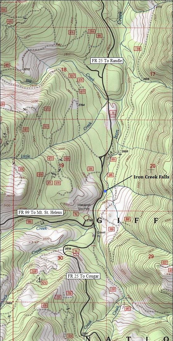 iron creek falls map