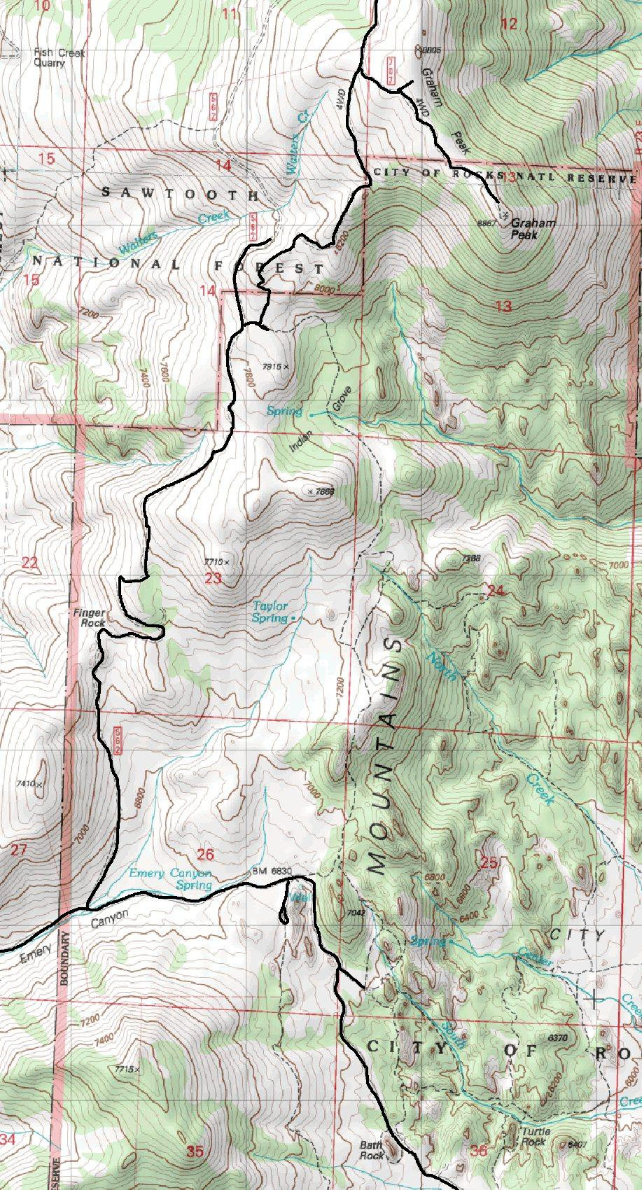 Graham Peak map