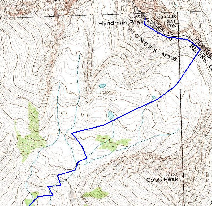 Hyndman Peak Map
