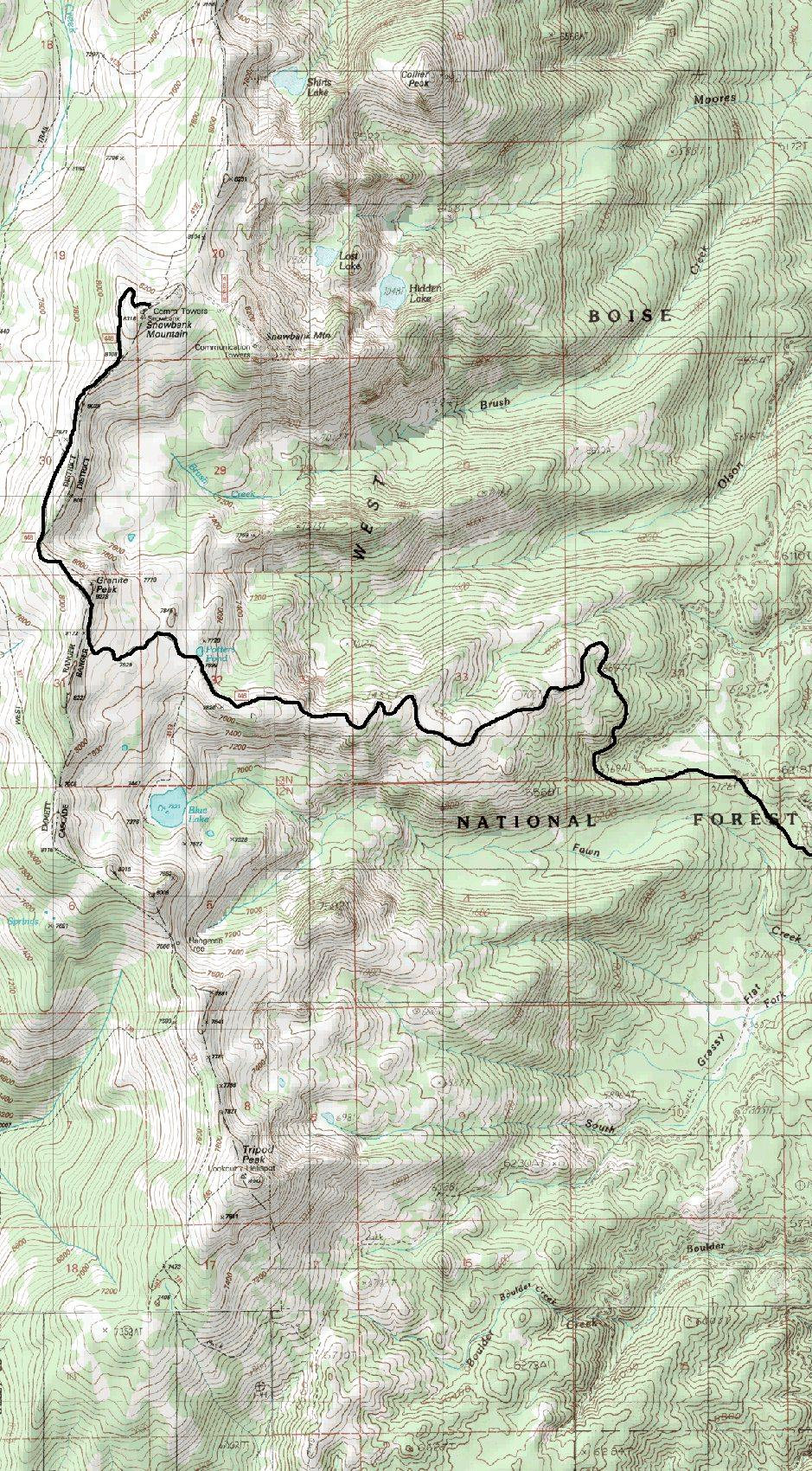 Snowbank Mountain map