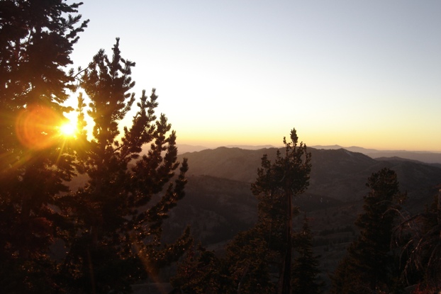 Sunset toward Boise