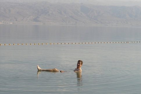 Floating in the Dead Sea