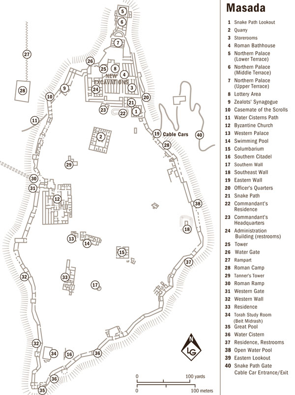 map of masada