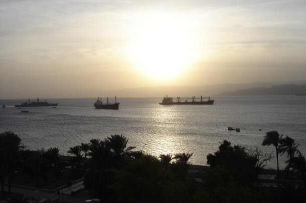 Sunset over the Red Sea in Aqaba