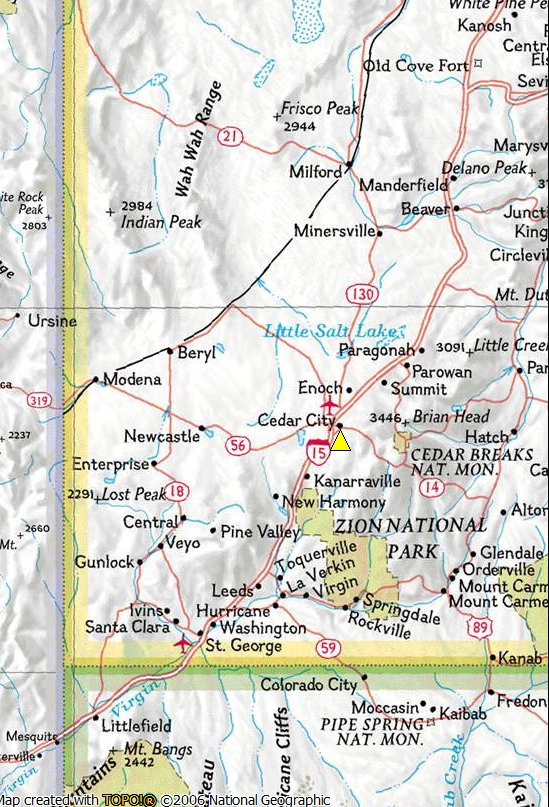 Cedar City location map