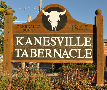 Kanesville Tabernacle sign