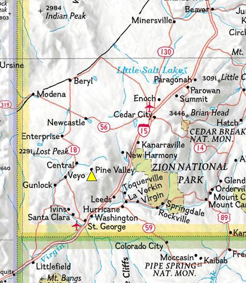 Pine Valley Utah Map