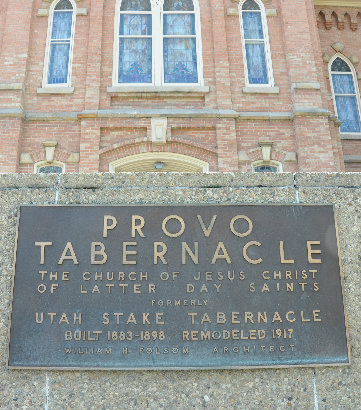 Sign on Provo Tabernacle