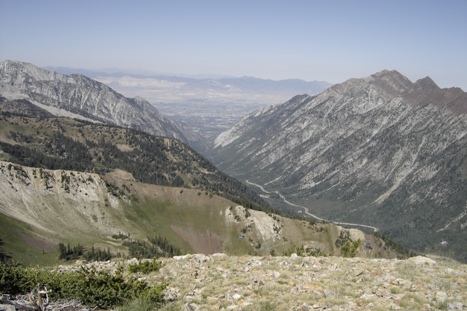 Looking down Little Cottonwood Canyon 