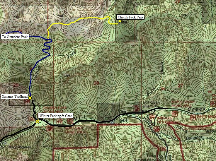Church Fork Peak Map