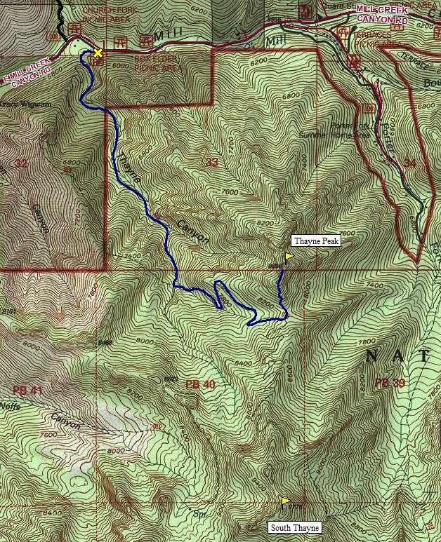 Thayne Peak Map