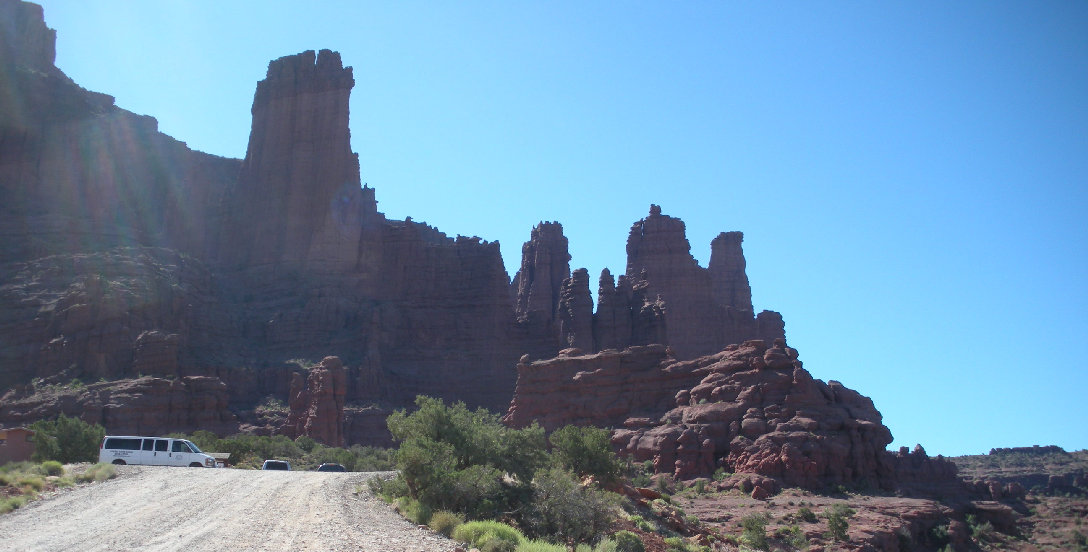 Parking area at Fisher Towers