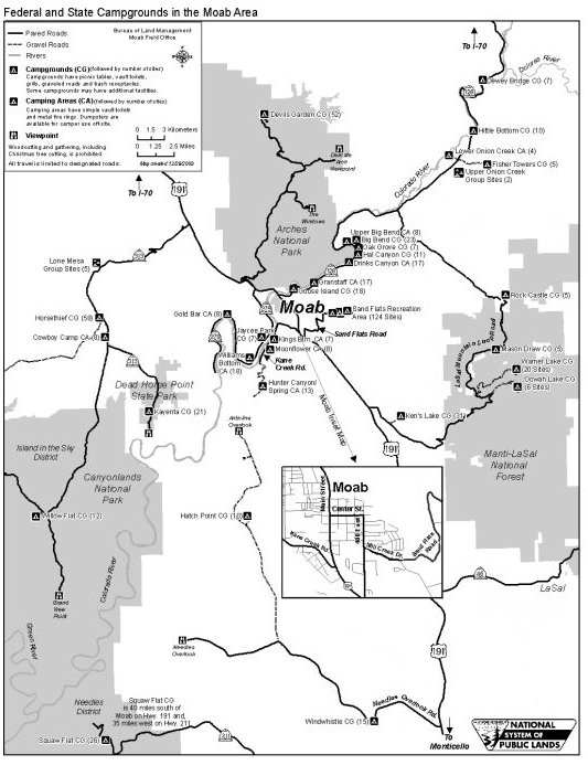 Moab Area BLM Map