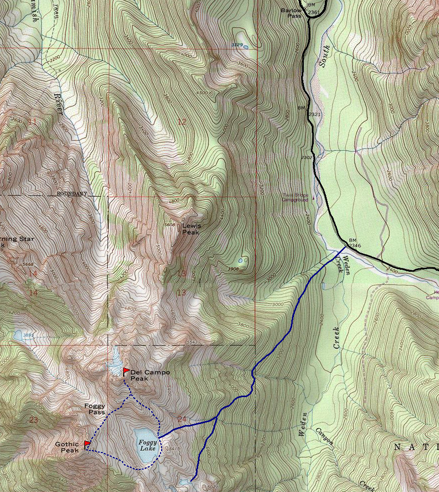 Gothci Peak map