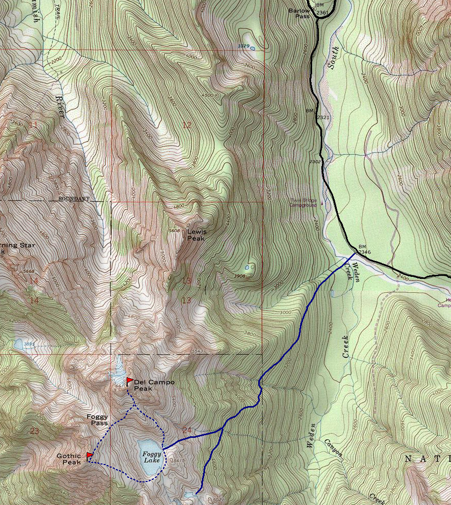 Gothci Peak map
