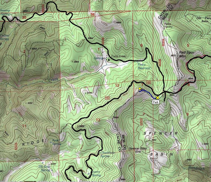 Red Spur Mountain map