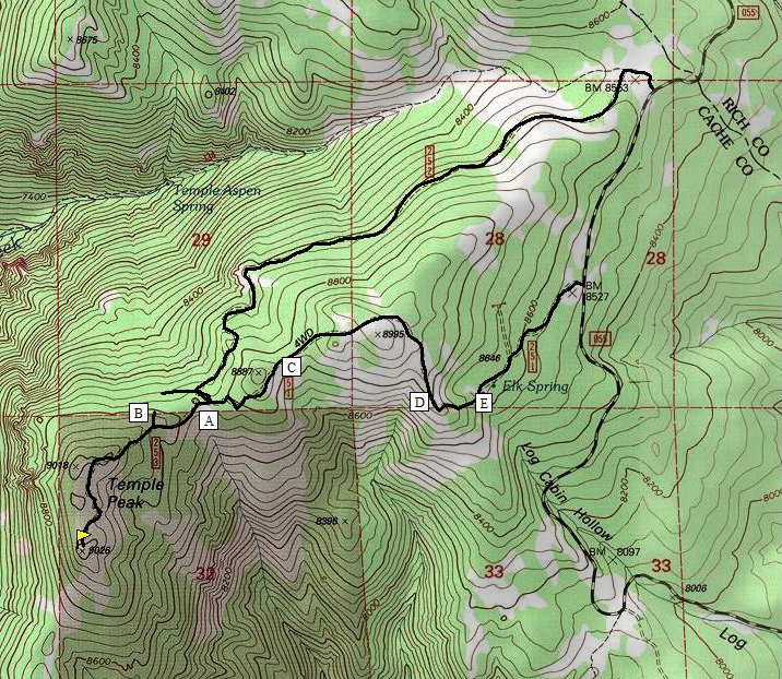 Temple Peak map