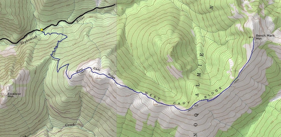 bench mark mountain map