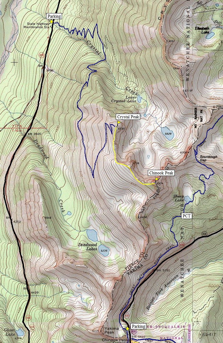 chinook peak map