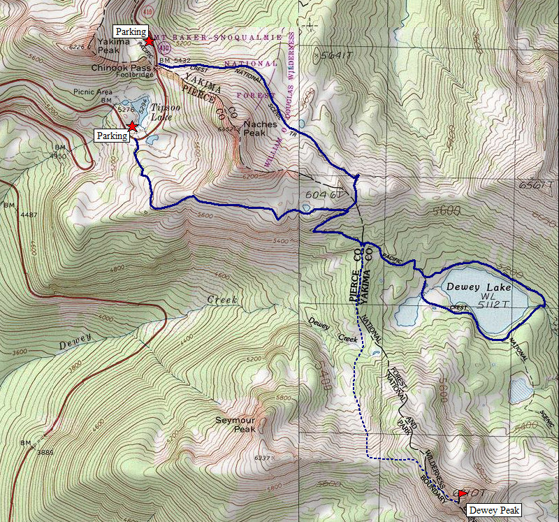 Dewey Peak Map