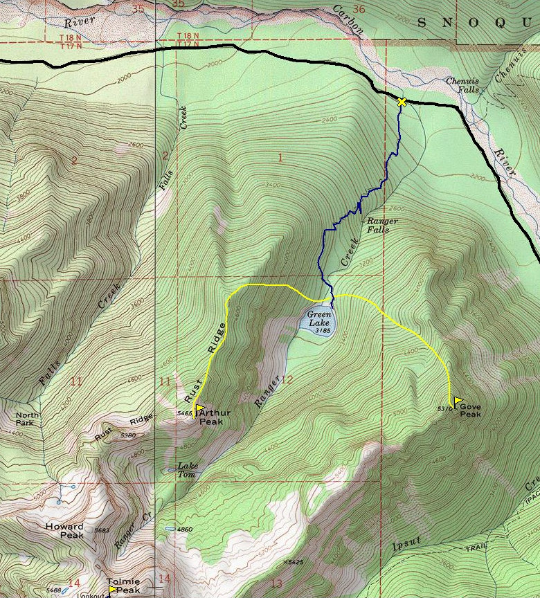 green lake topo map