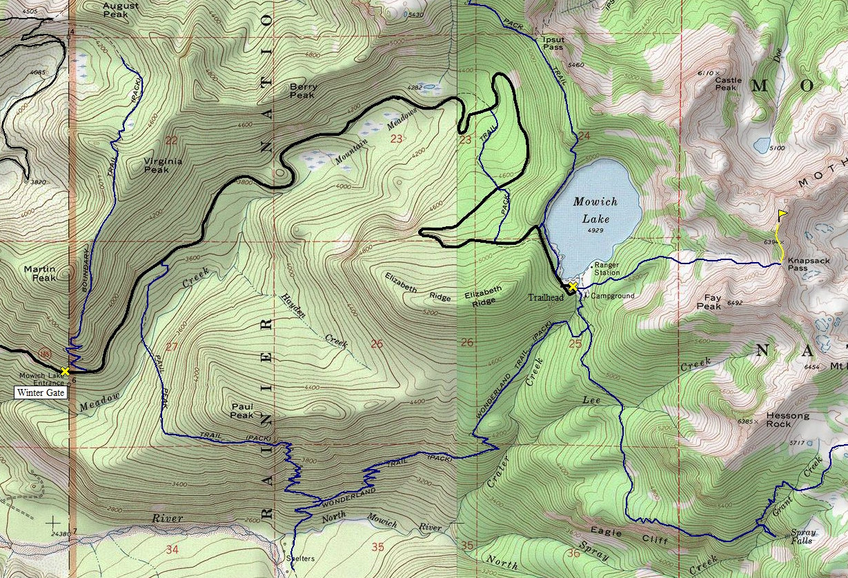Mowich Lake Map