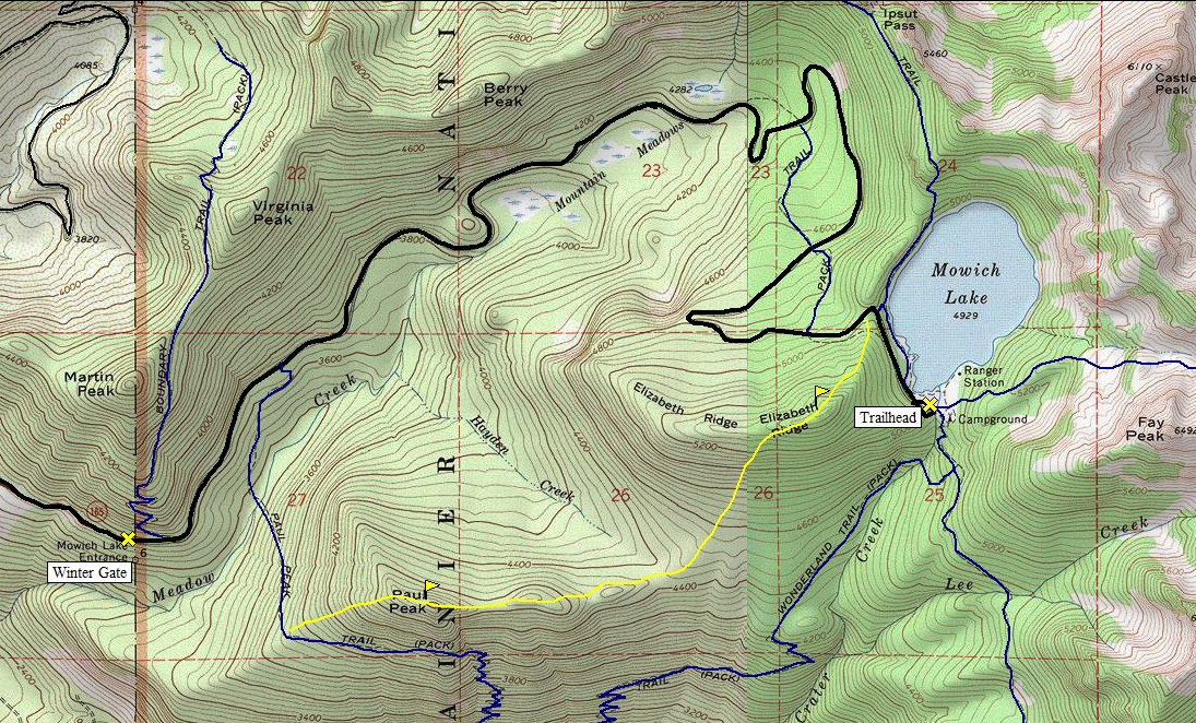 Mowich Lake Road Map