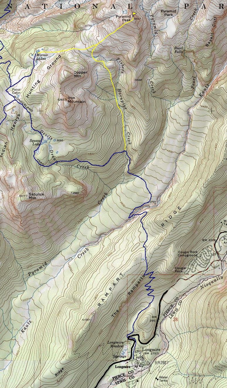 longmire to pyramid map