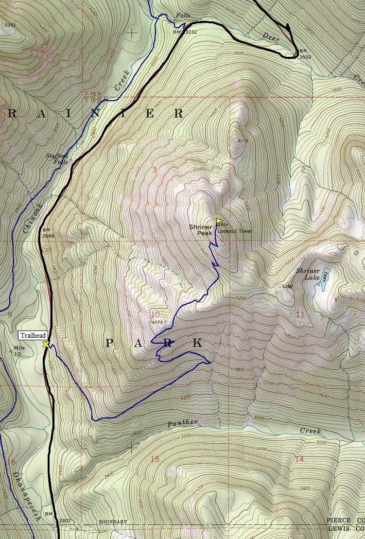 Shriner Peak Map