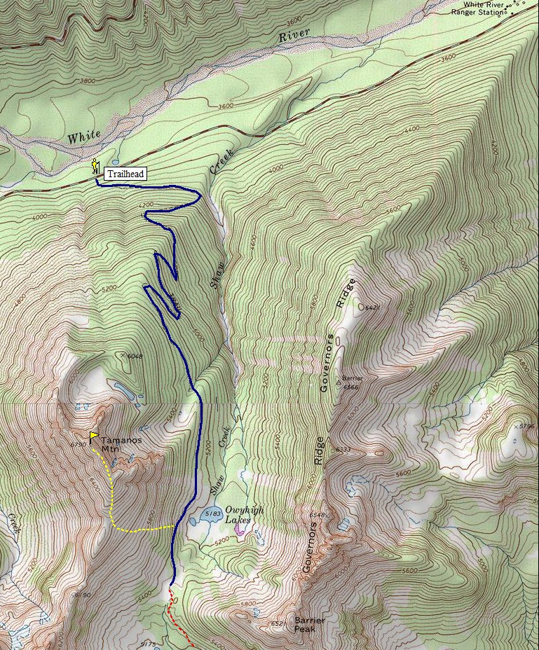 Tamanos Mountain Map