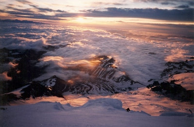 Sunrise during a climb 